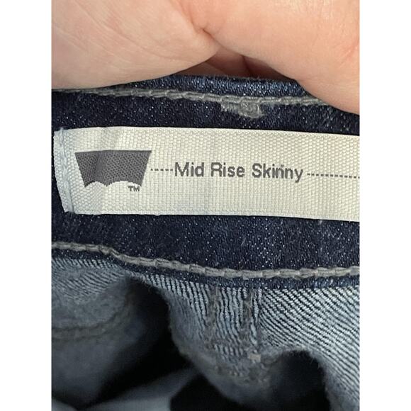 Levis Jeans Womens 6 Dark Wash Mid Rise Skinny Stretch Denim 5 Pocket Zip Fly - Picture 9 of 12